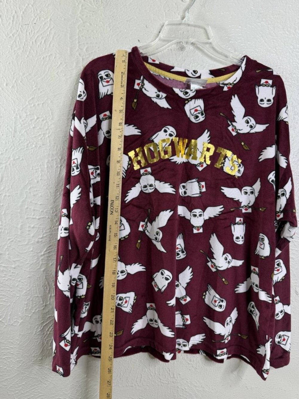 Harry Potter XL (16/18) Women Hogwarts Hedwig Owl Long Sleeve Pajama Set GUC - Picture 4 of 10